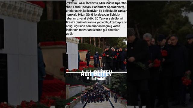 Şəhidlər xiyabanı ziyarəti Adil Əliyev Millət vəkili