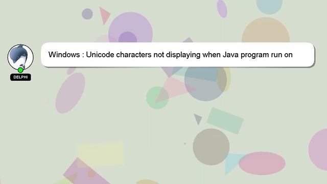 Windows : Unicode characters not displaying when Java program run on Windows смотреть онлайн