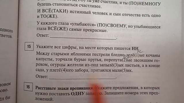 15 ЗАДАНИЕ ЕГЭ (вариант №2) по русскому языку