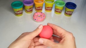 Учимся лепить  Пончики из Пластилина Плей До, красивые пончики лепим из Play Doh
