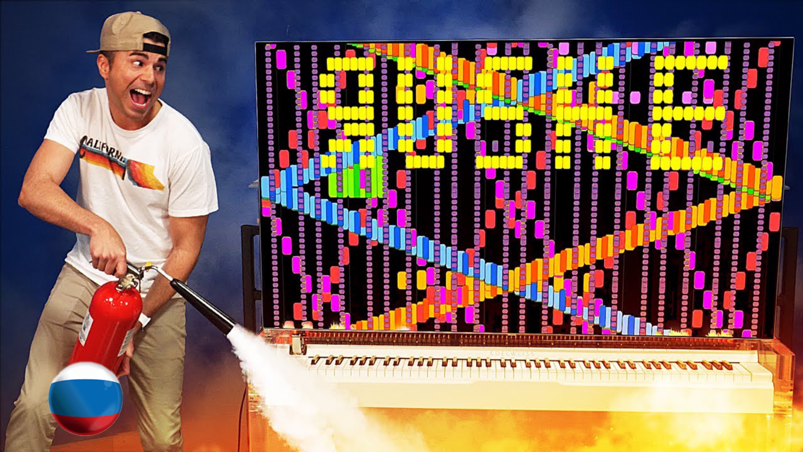 [Mark Rober] Робот-Пианино Загорелся, Играя Rush E (Сложнейшую Песню в ...