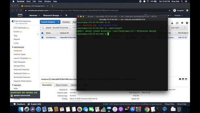 Install AWS CLI v2 & configure IAM role - Deploy flask app on ECS using fargate p3 смотреть онлайн