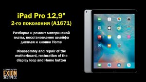iPad Pro 12,9" 2-го поколения (A1671) - Разборка и ремонт Disassembly and repair