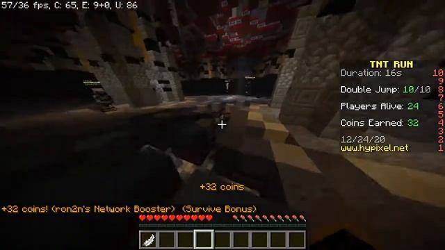 как получить 11 двойной прыжок в мини-игре TNT run на хайпикселе? смотреть онлайн