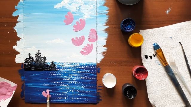Цветы и водоём | Правополушарное рисование | уроки рисования для детей
