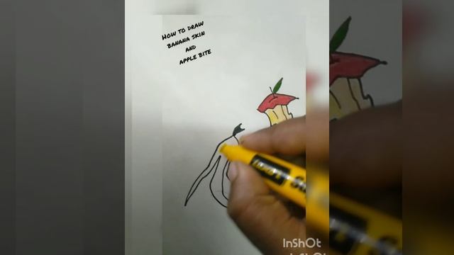 how to draw apple bite and banana skin смотреть онлайн