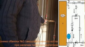 схема №4 обвязки котла длительного горения и теплоаккумулятора (Stropuva) Стропува