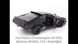 Ford Falcon XB Interceptor V8 1973 Mad Max ähnlich Modellauto 1:18 Greenlight