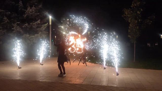 Поздравление с Днём Рождения от X-fire Нижний Новгород! Огненные цифры, пиротехническая инсталляция смотреть онлайн