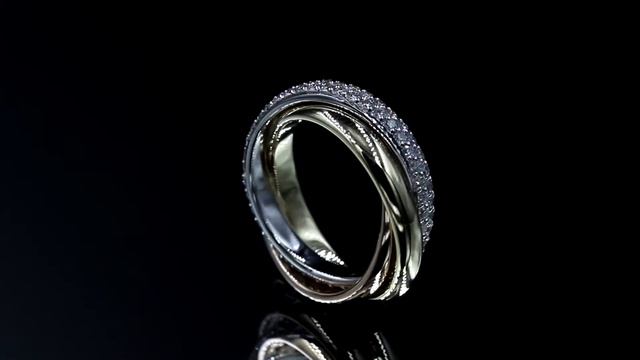 Кольцо "Trinity " из белого, красного и желтого золота с бриллиантами в стиле Cartier смотреть онлайн
