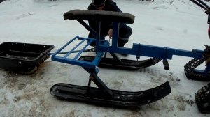 МОТОБЛОК снегоход , доработка ЛЫЖНОГО модуля.