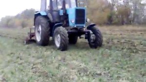 МТЗ 82 работа с плоскорезом КПШ-3  безотвальная обработка почвы Ростовская область