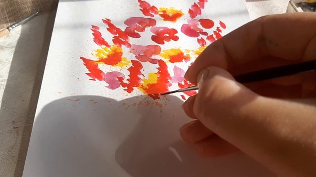 БУКЕТ ОГНЕННЫХ ЦВЕТОВ АКВАРЕЛЬЮ. Уроки рисования для начинающих смотреть онлайн