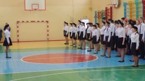 Смотр строя и песни сборная школы девочек, МБОУ "СОШ №11" 2016