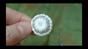 MK.ПУГОВИЦА КРЮЧКОМ НА БУРДОНЕ С БИСЕРОМ.ИРЛАНДСКОЕ КРУЖЕВО.ВЯЗАНИЕ КРЮЧКОМ.ВЯЗАНИЕ ИРЛАНДИИ.