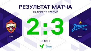 ЮФЛ-1. ЦСКА - Зенит. 23-й тур. Обзор