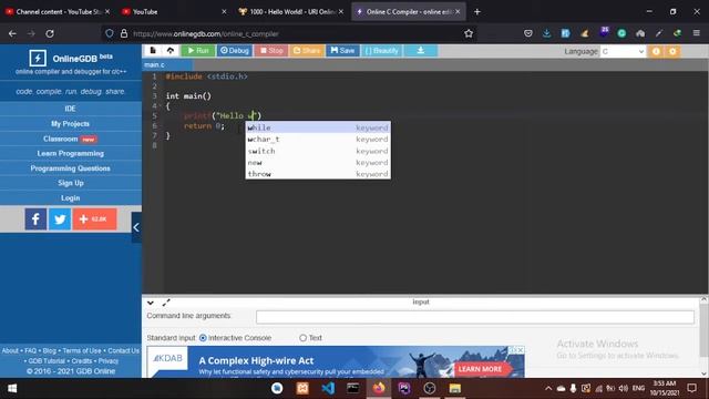 URI-Probelm-1000 | Hello world | C programming  | URI online judge | (Bengali)