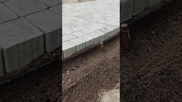 Скрытый бетонный бордюр