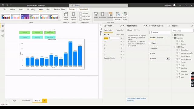 Bookmarks in Power BI смотреть онлайн