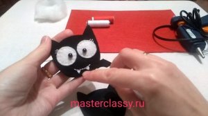 DIY Halloween. Поделки на Хеллоуин. Летучая мышка из фетра