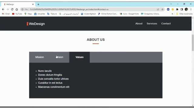 Dynamic website page (JS implementation)