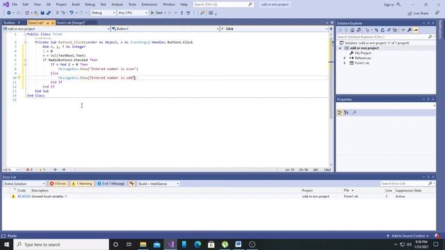 Coding is Everything - Odd and Even or Prime Number checker in VB.NET