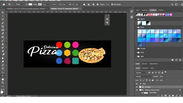 Web Banner Design in Photoshop for Pizza Shop| Adobe Photoshop смотреть онлайн
