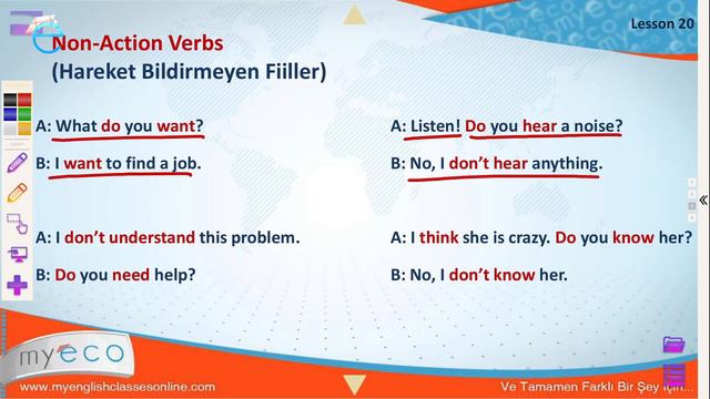 Elementary Lesson 20: Non Action Verbs (State Verbs)┃MyECO