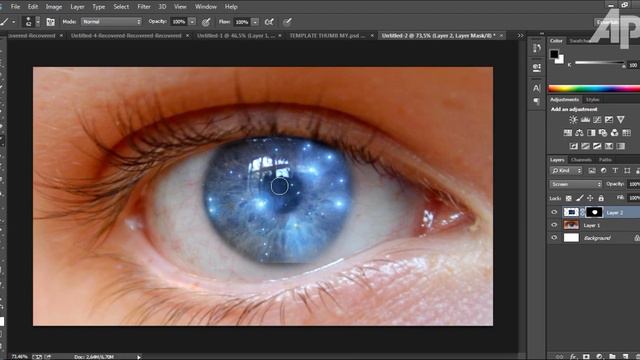 Photoshop Tutorial: Efekat: Oko Galaksije/Galaxy Eye Effect смотреть онлайн