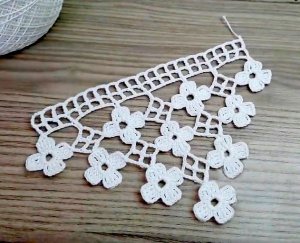 Вязание крючком: Цветочный узор для шалей или как обвязка, кайма