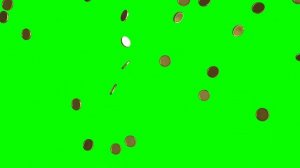 Футаж на зеленом фоне — Падающие золотые монеты