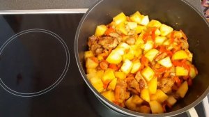 Тушёная картошка с мясом индейки/Просто и Очень вкусно