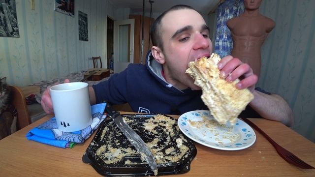 МУКБАНГ/АСМР ТОРТ "НАПОЛЕОН" КЛАССИЧЕСКИЙ от MIREL/ ЧАЙ/ ДЕСЕРТ/ ОБЖОР/ EATING/ASMR/Mukbang #434