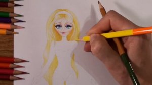 Делаем красивую бумажную куклу.Рисуем карандашами.Making a beautiful paper doll.We draw with pencil