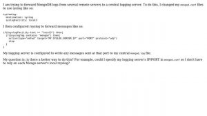 DevOps & SysAdmins: Writing MongoDB logs to a remote logging server