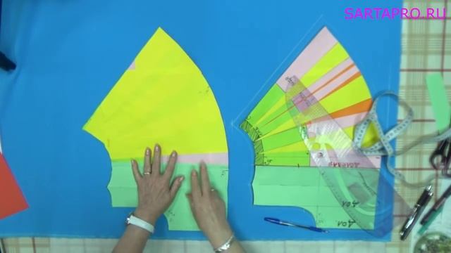 Подкладка, раскладка и расход ткани на юбку-брюки смотреть онлайн