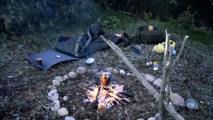 ОДИНОЧНЫЙ ПОХОД С НОЧЕВКОЙ БЕЗ ПАЛАТКИ . Ночь у костра . Дикие животные . 30 км . Беларусь
