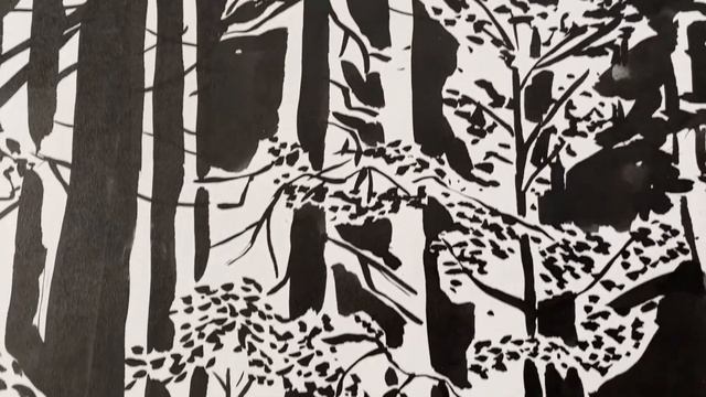 Графика оригинал «Лес 2», А3, тушь смотреть онлайн