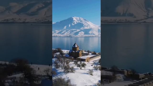 Зимняя природа в окрестностях озера Ван❄ #shorts