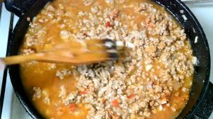 Спагетти запеченные с фаршем и сыром