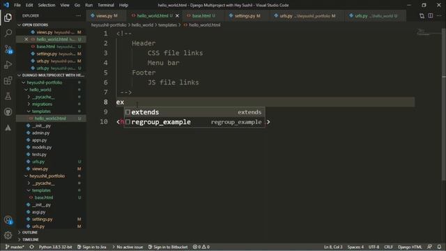 डायनामिक हैडर कैसे बनाये How to link CSS bootstrap in Django Project with Hey Sushil