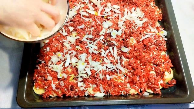 Үйде фарш пен картоп болса,осы тағамды дайындаңыз?Мясо по-французски.