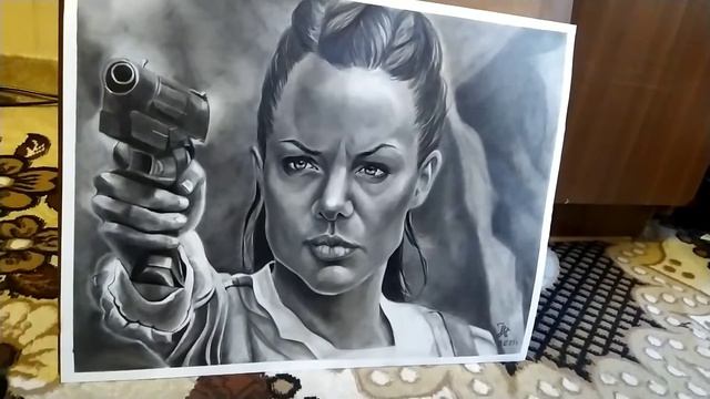Lara Croft 55X43см. 30 часов моей работы. "Lara Croft Tomb Raider" 2003 .39 минута фильма. смотреть онлайн