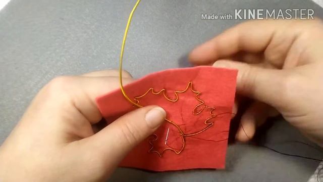 Брошь Кленовый лист | Brooch Handmade Tutorial | Мастер-класс вышитая брошь