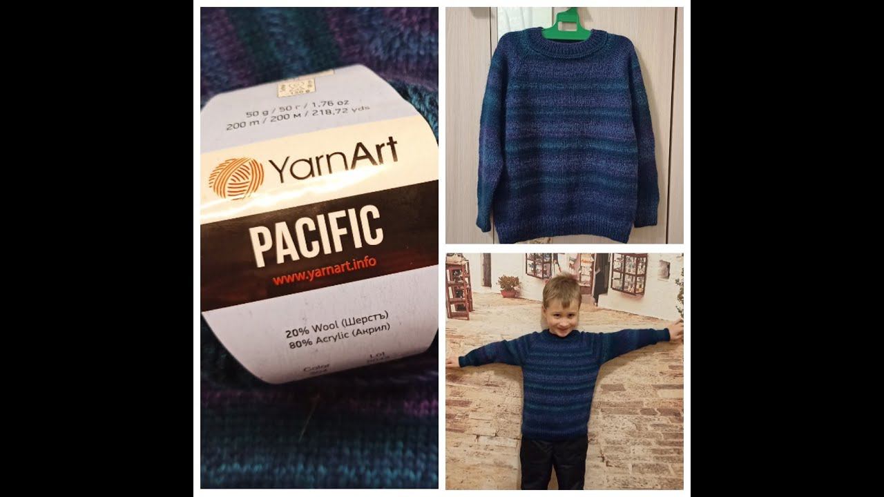 Детский джемпер из пряжи ярнард пацифик. Готовая работа и краткое описание процесса вязания. смотреть онлайн