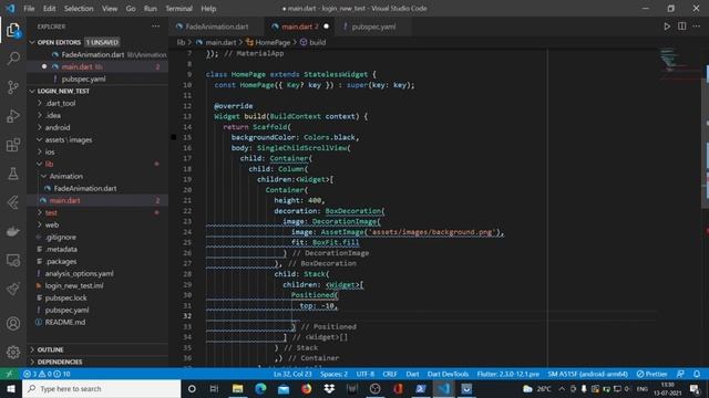 Flutter Tutorial ? - Beautiful LOGIN UI ?? - 2021 ?