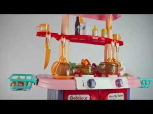 Детская игровая кухня барбикю с водой паром! Очень крутая и двусторонняя! Шикарный подарок для детей