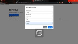 PHP CRUD - USING BOOSTRAP 5 WITH MODAL FUNCTIONALITY