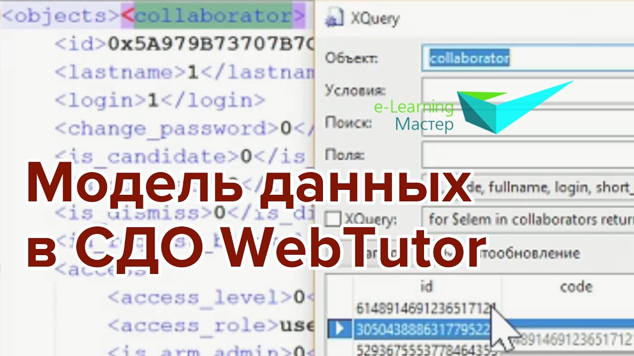 Модель данных в системе дистанционного обучения WebTutor
