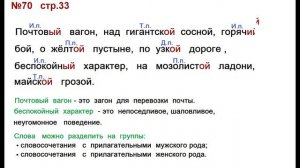 ГДЗ 4 класс, Русский язык, Упражнение. 70 Канакина В.П Горецкий В.Г Учебник, 2 часть